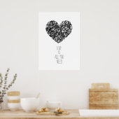 Poster L'amour est tout ce dont vous avez besoin Coeur de (Cuisine)