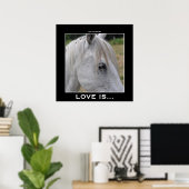 Poster L'amour est... Un Beau Cadeau Photo Cheval Blanc (Bureau à domicile)