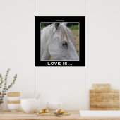 Poster L'amour est... Un Beau Cadeau Photo Cheval Blanc (Cuisine)
