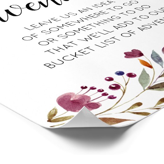 Poster L'Amour Est Un Mariage D'Aventure Fleurs Bourgogne (Coin)