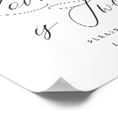 Poster L'amour est un panneau de mariage doux Calligraphi (Coin)