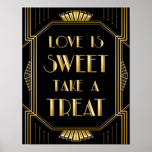 Poster L'amour est un signe Mariage doux | Gatsby Art Déc (Devant)