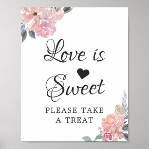 Poster L'amour est une écriture calligraphique douce Fleu