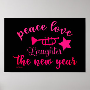 POSTER L'AMOUR ET LE RIRE DE LA PAIX DANS LA NOUVELLE ANN