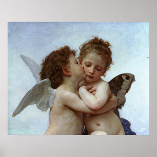 Poster L'Amour et Psyche de Bouguereau, enfants (Cupid)