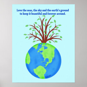 Poster L'amour et sauver la Terre L'art pour l'environnem