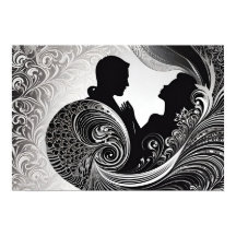 L'amour éternel : Embrasser la silhouette noire et