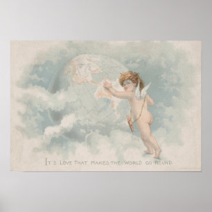 Poster L'amour fait le monde aller autour de la terre