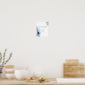 Poster L'amour floral bleu poussiéreux est une douce douc (Cuisine)