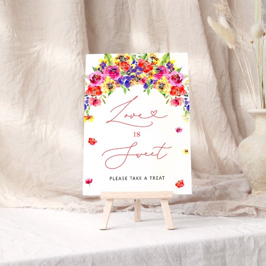 Poster L'amour floral coloré est doux