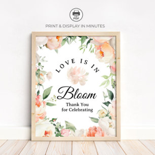 Poster L'Amour Floral est en Fleur - Panneau de Remerciem