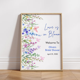 Poster L'amour floral est en fleurs Bienvenue à la baby s