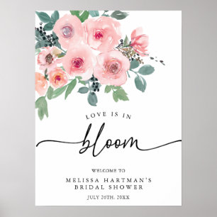 Poster L'Amour Floral Rose Est En Fête des mariées Fleuri