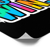 Poster L'amour gagne. LGBTQ+Fierté. Arc en ciel. (Coin)