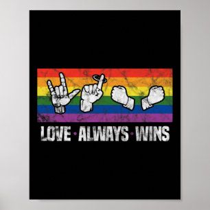 Poster L'amour gagne toujours ASL Sensibilisation des Sou