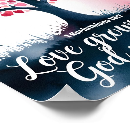 Poster L'amour grandit quand Dieu l'observe Mur chrétien  (Coin)