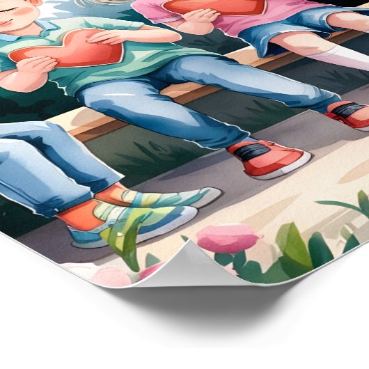 Poster L'amour l'autre Christian Nursery Wall Art (Coin)