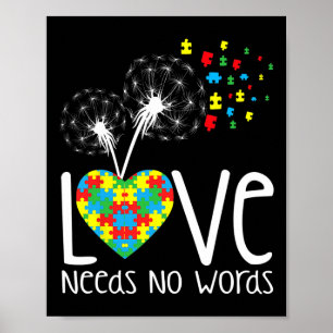 Poster L'amour n'a pas besoin de mots Sensibilisation sur