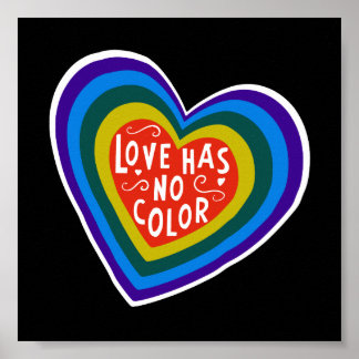Poster L'Amour N'A Pas De Couleur Anti-Racisme/Discrimina