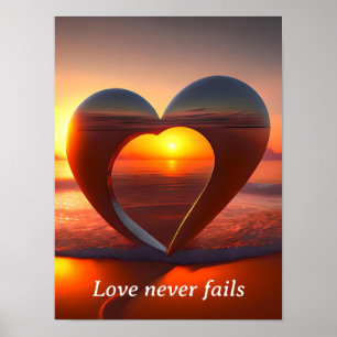 Poster L'amour ne manque jamais Art encadré de coucher de