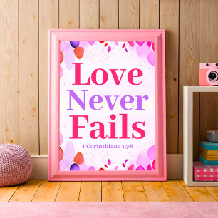 Poster L'amour ne manque jamais Boho Christian Ado Girl W