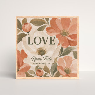 Poster L'AMOUR NE MANQUE JAMAIS | Cadeau de mariage chrét