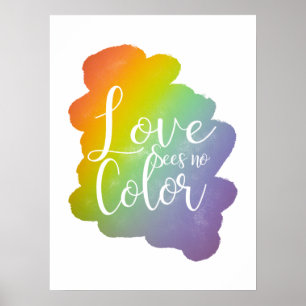 Poster L'amour ne voit pas de citation couleur Arc-en-cie