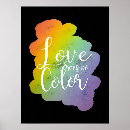 Poster L'amour ne voit pas de citation couleur Arc-en-cie (Devant)