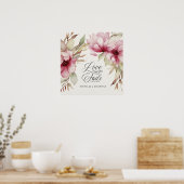 Poster L'amour n'échoue jamais Bible Verse Mariage rose F (Cuisine)