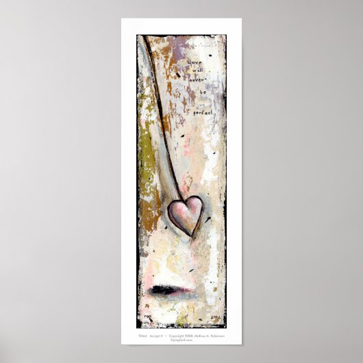 Poster L'amour n'est pas parfait beau art expressif brut (Devant)