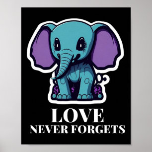 Poster L'amour n'oublie jamais l'éléphant pour les filles