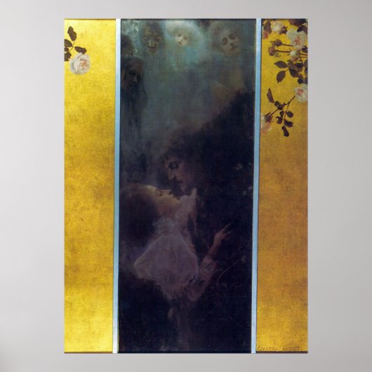 Poster L'amour par Gustav Klimt (Devant)