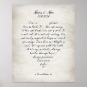 Poster L'amour personnalisé n'échoue jamais 1 Corinthians (Devant)