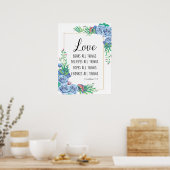 Poster L'amour porte toutes les choses Bible verset chrét (Cuisine)