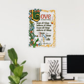 Poster L'Amour Porte Toutes Les Choses N'Échoue Jamais La (Bureau à domicile)
