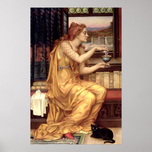Poster L'Amour Potion par Préraphaélite Evelyn de Morgan (Devant)