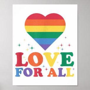 Poster L'amour pour tous LGBTQ Rainbow Pride gay lesbienn