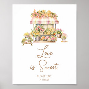 Poster L'amour printanier en fleurs Mariage Love is Sweet
