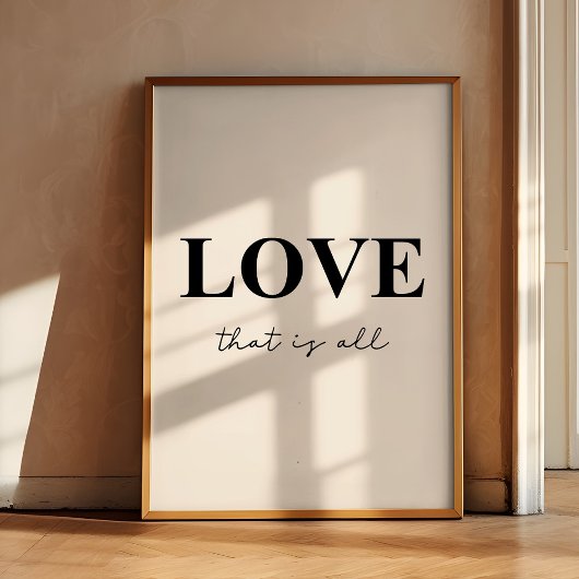 Poster L'amour qui est tout minimaliste