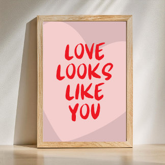 Poster L'amour ressemble à toi - Couleur de fond personna