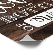 Poster L'AMOUR Rustique Chic ET UNE BOUTEILLE DE VIN Impr (Coin)