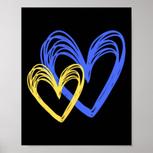 Poster L'amour ukrainien aux cœurs peints L'Ukraine vainc