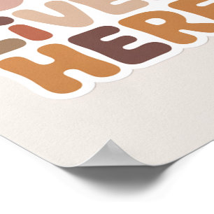 Poster L'amour vit ici Typographie Bohème Minimaliste