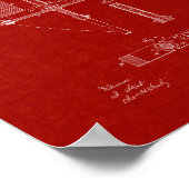 Poster Lampe à arc électrique breveté - Rouge Bourgogne (Coin)