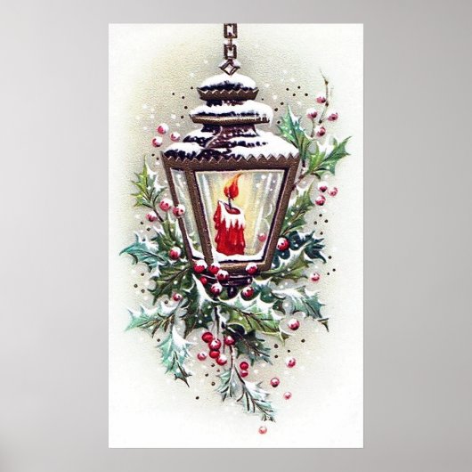 Poster Lampe de Noël rétro vintageAffiche de Noël (Devant)