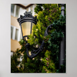 Poster Lampe de rue en fonte noire ornée