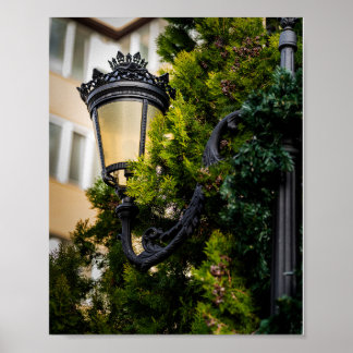 Poster Lampe de rue en fonte noire ornée