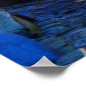 Poster Lampe de rue Lit sur la rue Cobbled (Coin)