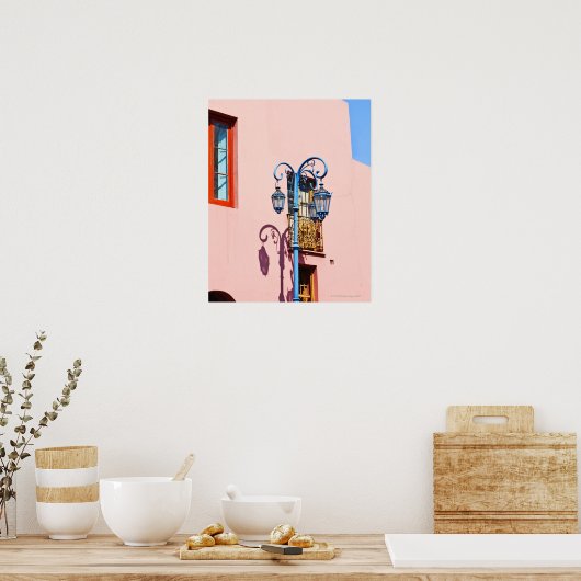 Poster Lampe et bâtiments peints, Caminito, La (Cuisine)