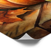 Poster Lampe et citrouilles d'automne (Coin)